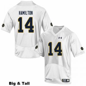Notre Dame Fighting Irish Men's Kyle Hamilton #14 White Under Armour Authentic Stitched Big & Tall College NCAA Football Jersey VSO3799CL